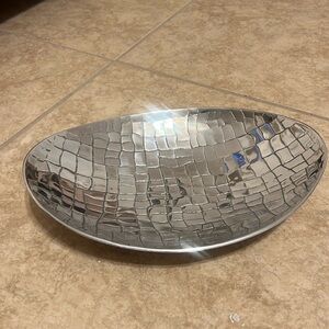 Silver platter tray for decor
